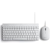 Perixx PERIDUO-212, Ensemble Clavier Souris Mini Filaire pour Windows - 12 Touches Multimédia, Bl...