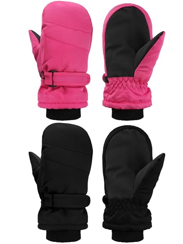 Image of SATINIOR Kids Snow Mittens Waterproof Winter Ski Gloves Warm Thicken Snow Gloves for Girls Boys