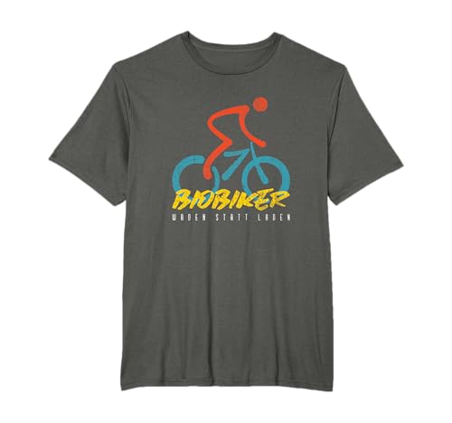 Biobiker - Waden statt laden. Gegen E-Bike Fahrrad. MTB Rad T-Shirt