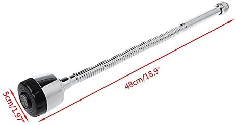 XMKT Zinc Alloy Kitchen Bar Faucet Replacement Tap - Double Hole Water Hose, 48cm Chrome Finish