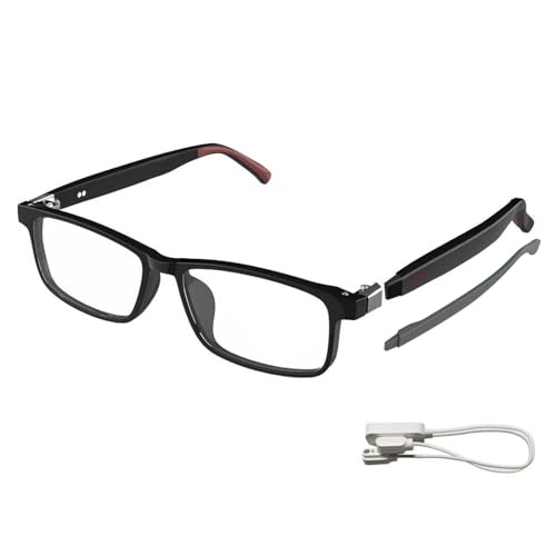 GenXenon Smart Glasses for Men Women, Blue Light Blocking Bluetooth Glasses with Removable Temples, Remote Shooting, Open-Ear Design, 24.4g Music Eyewear for Driving/Working/Gaming G07-Clear