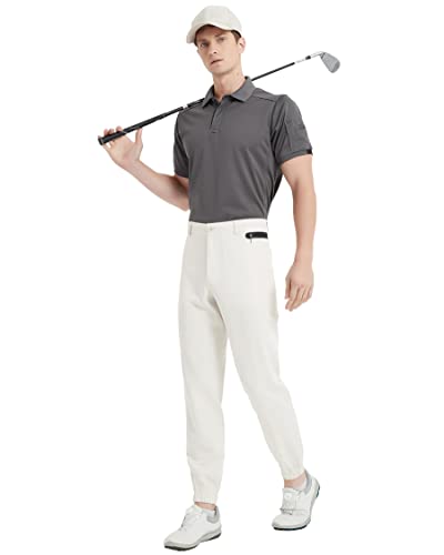 Lesmart Men’s Golf Pants Joggers Stretch Lightweight Slim Fit Workout Casual Pants With Pockets White 38 #TOP5