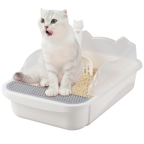 Caja de arena cubierta para gatos mediana con pala miniatura 6