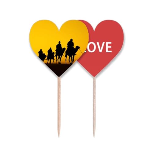 Cure-dents cœur Silk Road camel finition soie style Sunset Journey