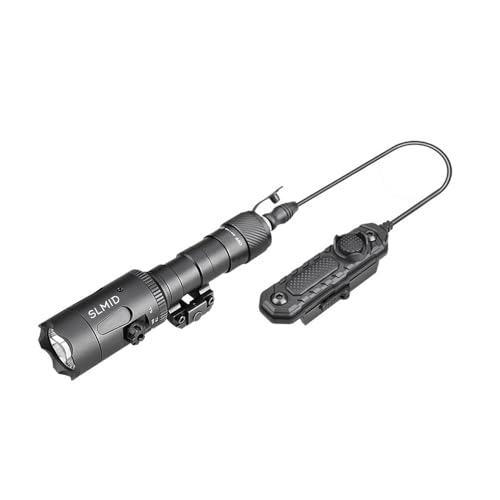 SLMID Laser Light Combo, 1200 Lumens Tactical Flashlight with Double Pressure Switch, 3 Programmable Modes, Green Beam Sight and Picatinny Mounted