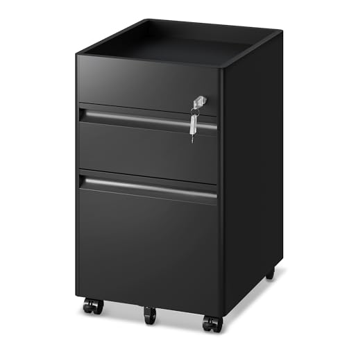 DEVAISE 2 Drawer File Cabinet with Fence, Metal Mobile Filing Cabinet Under Desk, Home Office...