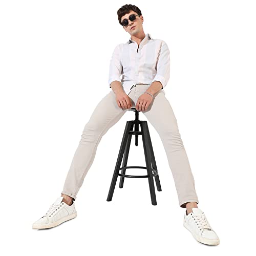 Image of CAHOOT Men's Button Up Shirt for Casual Wear | Regular Fit | Poly Lycra Shirt Crafted with Short Sleeve & Enhanced Stretch Comfort Fit for Everyday Wear