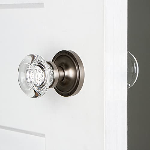 Image of Nostalgic Warehouse Classic Rosette Round Clear Crystal Door Knob
