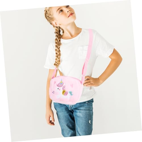 Plush Unicorn Crossbody Bag for Girls Cute Soft Storage Pouch for Coins Tissues Items Birthdays Holidays Special Occasions3