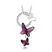Butterfly Necklace, T400 Jewelers "Dream Chasers" Butterfly Pendant Necklace with Swarovski Crystals (Alloy with Purple color)