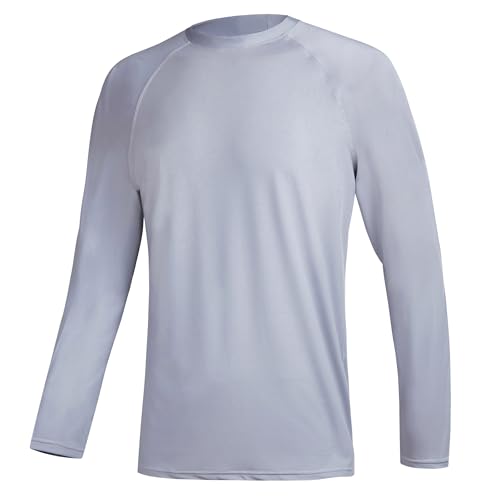 Image of Satankud Men's Swim Shirts Rashguard Sun Shirt UPF 50+ UV Sun Protection Outdoor Long Sleeve T-Shirt Swimwear