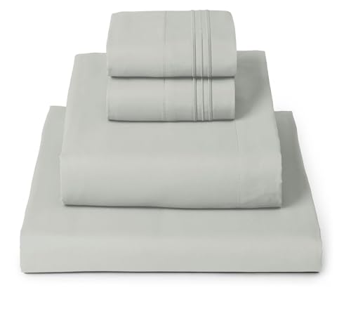 Image of Mellanni King Sheets Set - 4 PC Iconic Collection Bedding | Hotel Luxury, Extra Soft, Cooling Bed Sheets - Wrinkle, Fade, Stain Resistant (King, Spa Mint)
