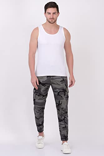 Image of Men's Camouflage Grey Army- Print Joggers (Elastic Waistband Jogger - Grey Color)