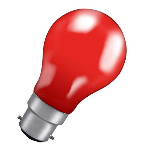 Crompton Lamps 25W GLS BC-B22d Dimmable Red Colourglazed IP65 BIncandescent Coloured Outdoor Festoon Light Bulb
