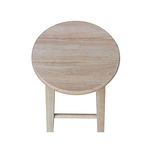 International Concepts 18-Inch Round Top Stool, Unfinished #TOP3