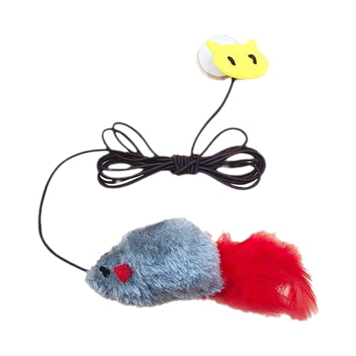 Shurzzesj Mouse Cat Toy | Kitten Mouse Toys,Cat String Toy Hangable Cat Teaser Elastic String Interactive Cat Feather Toys for Cat Kitten Exercise