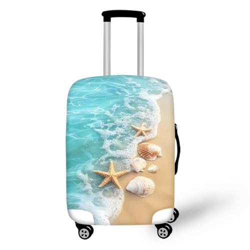 Image of Mumeson Starfish Shell Travel Luggage Cover Washable Suitcase Protective Cushion Trolley Case Luggage Protector Fit Size 22 23 24 25 inch