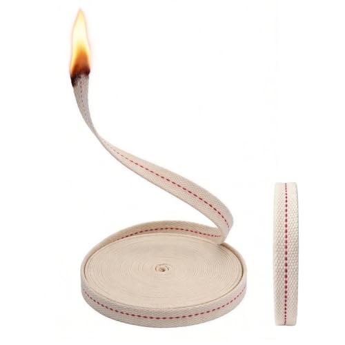 33 FT Oil Lamp Wicks 1/2 in Lamp Wick with Red Stitch Wick for Oil Lamp Kerosene Lighting Camping Stoves Decorative Lanterns Paraffin Lamps Hurricane Lights