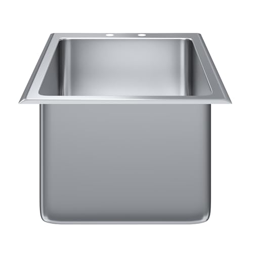 Image of Stainless Steel 1 Compartment Drop-In Sink. Bowl 16 in. x 20 in. x 10 in. No Faucet