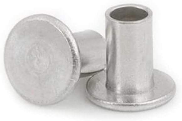 126pcs M2 Aluminum Flat Head Semi-Tubular Rivets Hollow Riveting Nail Half Hollow Al Rivet Percussion Riveted Nail GB875 3mm-8mm - (Stem Length: M2x8mm)
