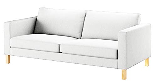 HomeTown Market Durable Cotton Sofa Cover Only! Sofa is Not Included! Karlstad 3 Seater Sofa Bed Cover Replacement Fits IKEA Karlstad Sleeper Slipcover. (White)