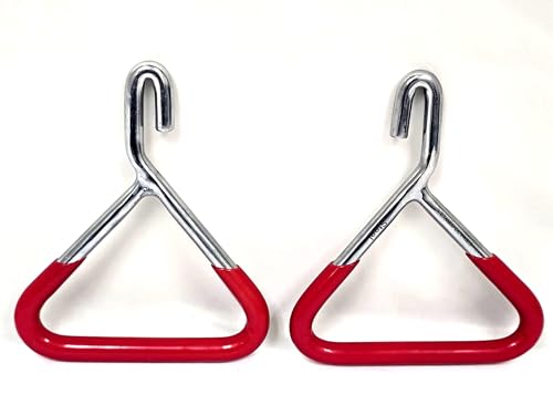 Image of 2-pcs Set OB Handle or Obstetrical Chain Handle 6 inch x 5 inch Stainless Steel with Rubber Laminated Grip, Livestock, Veterinary Tool.
