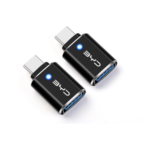 XSSJXMDJ 2 Piezas Convertidor Tipo C para BYD Dolphin, Adaptador USB Compacto Adaptador USB C a USB USB-C Macho a USB3 Hembra Accesorios,A-Black
