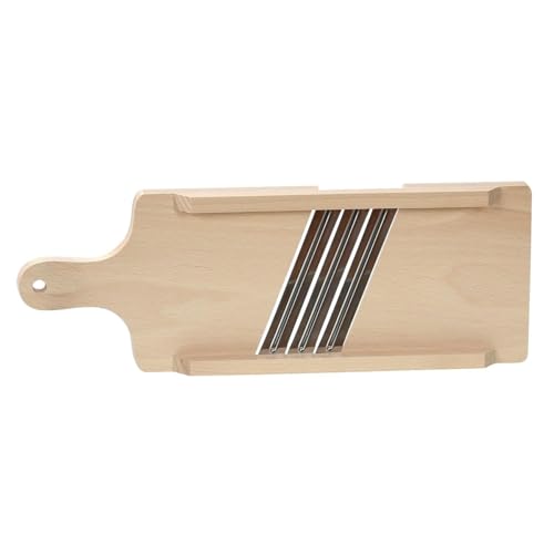 Bütic Holz Krauthobel Gemüsehobel Raspel FSC + optional Krautstampfer, Größe:Buche 44x15cm - 3 Messer