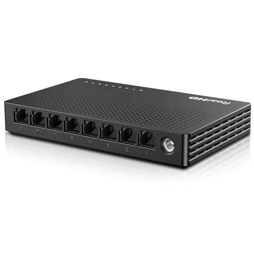 Image of Real HD 2.5Gb Switch, Ethernet Switch 2.5Gb 8 Port Unmanaged, Network Switch for Game Console, NAS, PC, Wireless APs, Plug & Play Fanless, Desktop Wall Mount Network Hub