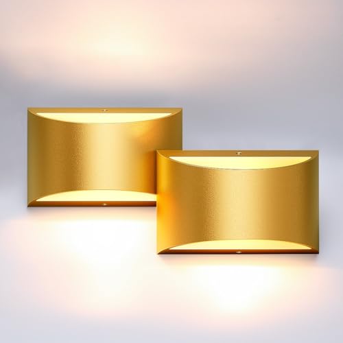 Aipsun Gold Wall Sconce Indoor Wall Lights Hardwired Set of 2 Up ...