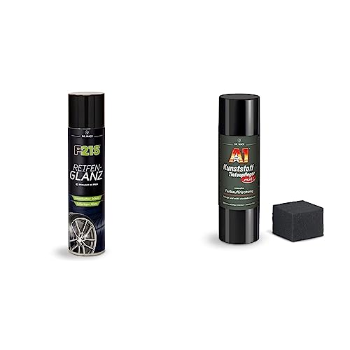 Dr. Wack – P21S Reifen-Glanz 400 ml I Premium Auto-Reifen-Pflege & A1 Kunststoff-Tiefenpfleger MATT – NEUE FORMEL 250 ml inkl. Spezial-Schwamm I Premium Auto-Kunststoffpflege