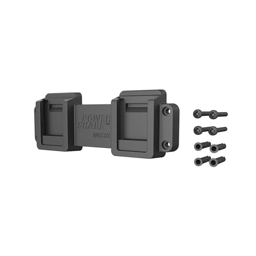 WORX WA1014 Akku-Halterung, Wandhalter für 2 PowerShare Akkus, stabile Montagehalterung zur sicheren Aufbewahrung (kompatibel mit allen PowerShare Akkus)
