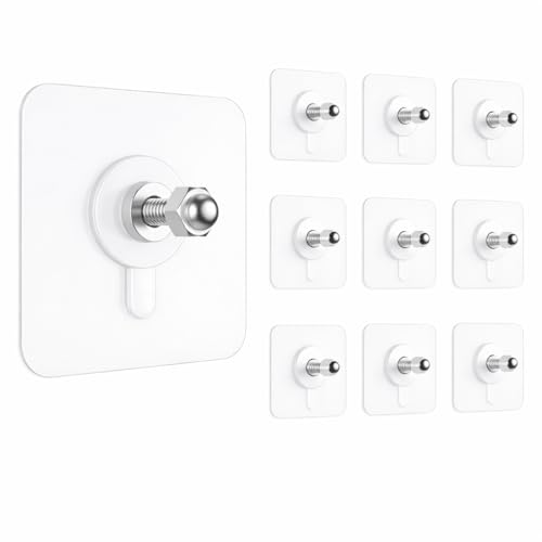 Image of DALUCI 10 Pcs Self Adhesive Wall Hooks for Hanging | Heavy Duty Adhesive Hooks for Wall | Screw Nail Free Sticky Hooks for Wall Heavy Items Without Drilling | Transparent Wall Hanger Hook (Pack of 10)