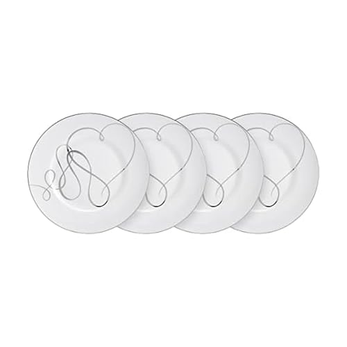 Mikasa Love Story Platinum Banded Salad Plates, Set of 4, 8.5-Inch Mikasa Love Story Platinum Banded Salad Plates, Set of 4, 8.5-Inch