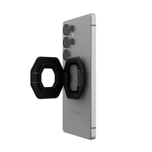 Image of Urban Armor Gear UAG Monarch Magnetic Phone Ring Stand Compatible with Magnetic 2 Magnet, Removable Metal Finger Ring Grip & 360 Rotation Adjustable Kickstand for iPhone 17 /16, Galaxy S26 /S25 - Black