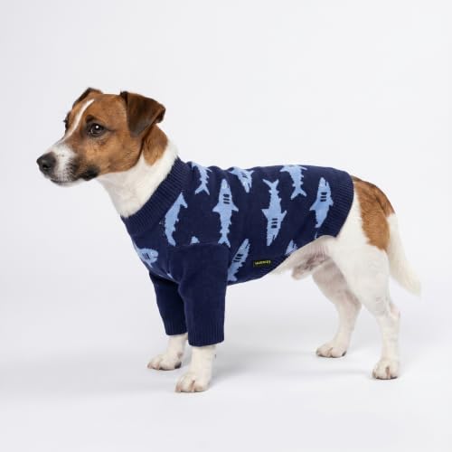 Image of Fitwarm Shark Dog Sweater, Winter Clothes for Small Dogs Boy Girl, Blue, XXL