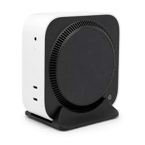 Image of Azoth Vertical Stand for Mac mini M4 / M4 Pro - Compact Space-Saving Holder with Full Rear Port and Easy Access to Power Button | Fits All Mac mini M4 Variants | Black