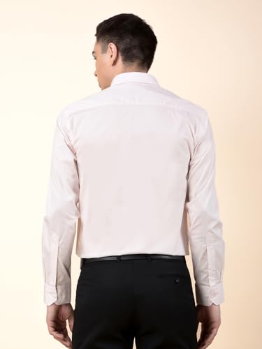 Image of Cantabil Formal Shirt for Men | Breathable & Soft with Color Fastness Regular Cotton Fabric Solid Pattern (P MSHF00364H)