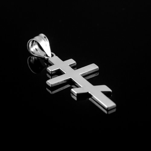 Religious Jewelry 925 Sterling Silver Plain Russian Orthodox Cross Pendant2
