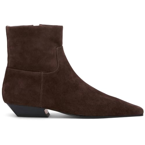 KysBloes Women Square Toe Ankle Boots Low Heel Booties Flats Winter Shoes Comfortable Side Zip Short Boots2