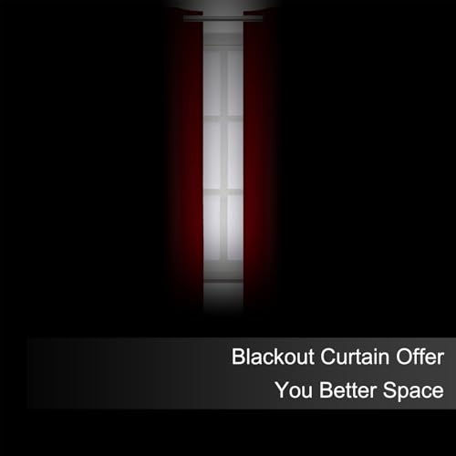 Image of LEMOMO Blackout Curtains 66 x 72 Inch Long Red Curtains Set of 2 Panels Room Darkening Curtains for Bedroom and Living Room
