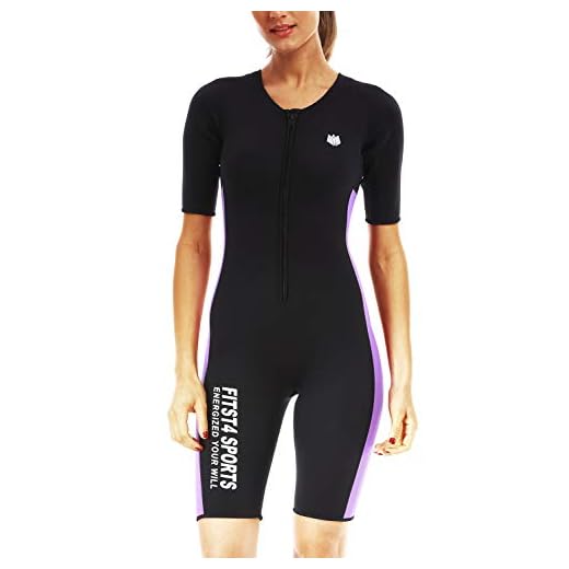 FitsT4 Women's Full Body Sauna Suit Waist Trainer Hot Neoprene Shapewear Sweat Bodysuit with Zipper for Weight Loss
