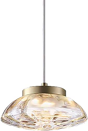 Plafonnier vintage rustic en verre et finitions dorées 150 cm