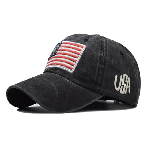 Mens Baseball Cap Trucker Hats Women Vintage Hat Cute Hats USA Embroidery Faishing Hat Fashion Ball Caps Black Cover