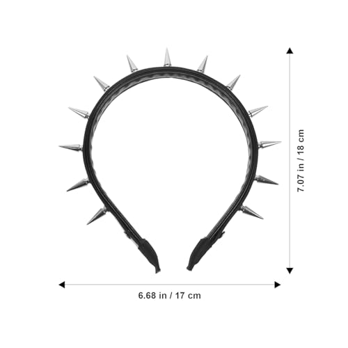 CALLARON Black Spiked Headband Festival Headband Gothic Spiky Rivet Headbands Gothic Crown Spike Hairband Costume Party Accessories for Women Girls - Image 2