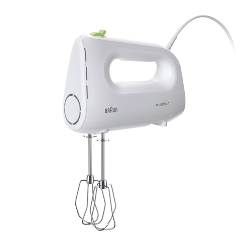 Braun Household MultiMix 1 HM 1100 WH Handmixer - Handrührgerät mit 4 Geschwindigkeitsstufen plus Turbo, FastMix Technologie, EasyClick, inkl. Schneebesen, Einhandbedienung, 450W, Weiß