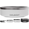 Coldest Dog Bowl – Anti Rust Metal, Non Slip, 3 Layers Insulated Stainless Steel Dog Bowls – Spill Proof & Heavy Duty – Water Bowl for Dogs, Cats & Pets, Dish Washer Safe (42 oz, Epic White)