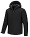 33,000ft Herren Skijacke Wasserdicht Winddicht Winterjacke Warme Fleece Gefüttert Windbreaker Fleecejacke Regenjacke mit Kapuze für Wandern Fahrrad Skifahren Schwarz M