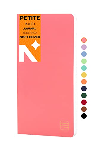 Image of NEORAH - PETITE Ruled Notebook SOFT COVER | Organiser REFILL | Ruled Journal | 110 GSM | 160 pages (Size 21.0 cm x 10.5 cm) notebook, Journaling Writing Note Taking Diary, Travellers Notebook - PINK