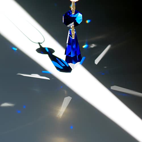 Goldenhaitai 12Pcs Icicle Crystal Chandelier Beads, 38Mm Replacement Crystals Drop For Chandeliers, Curtain, Wedding Decoration (Mid Blue) #TOP1
